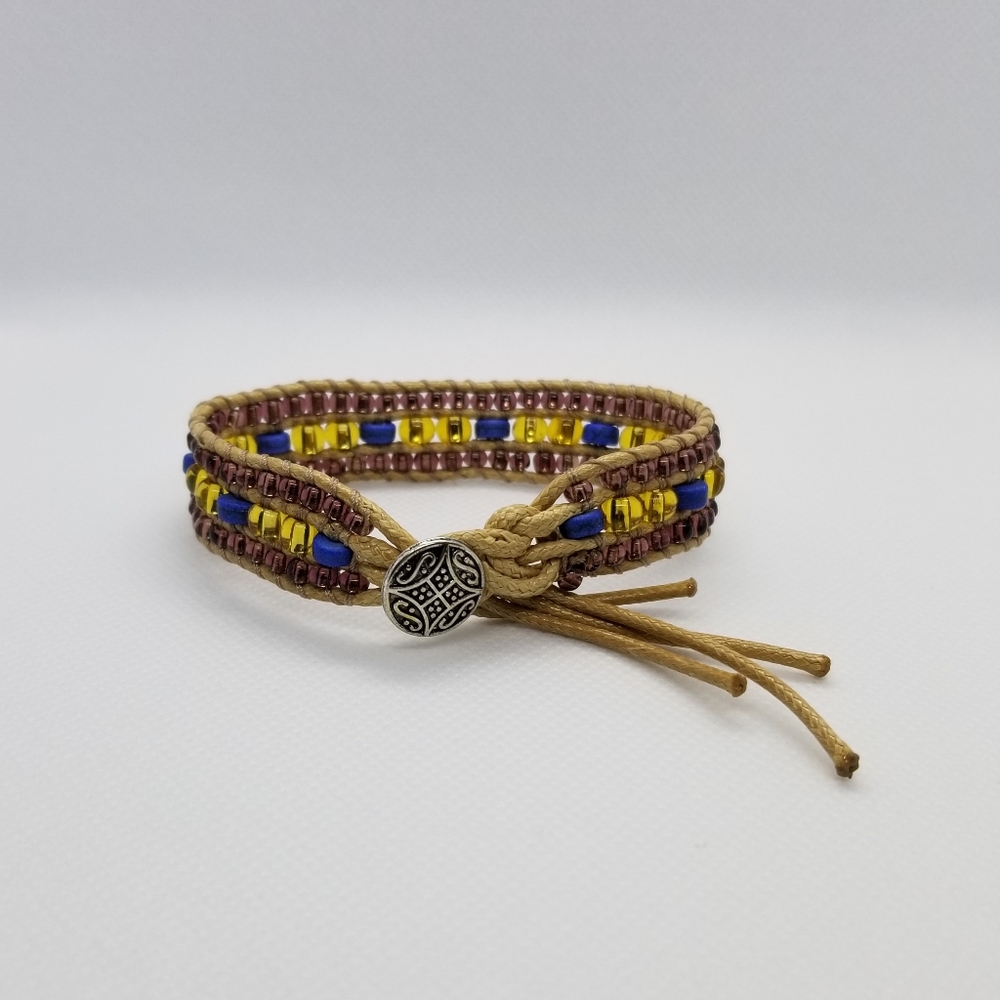 Waxed cord bracelet